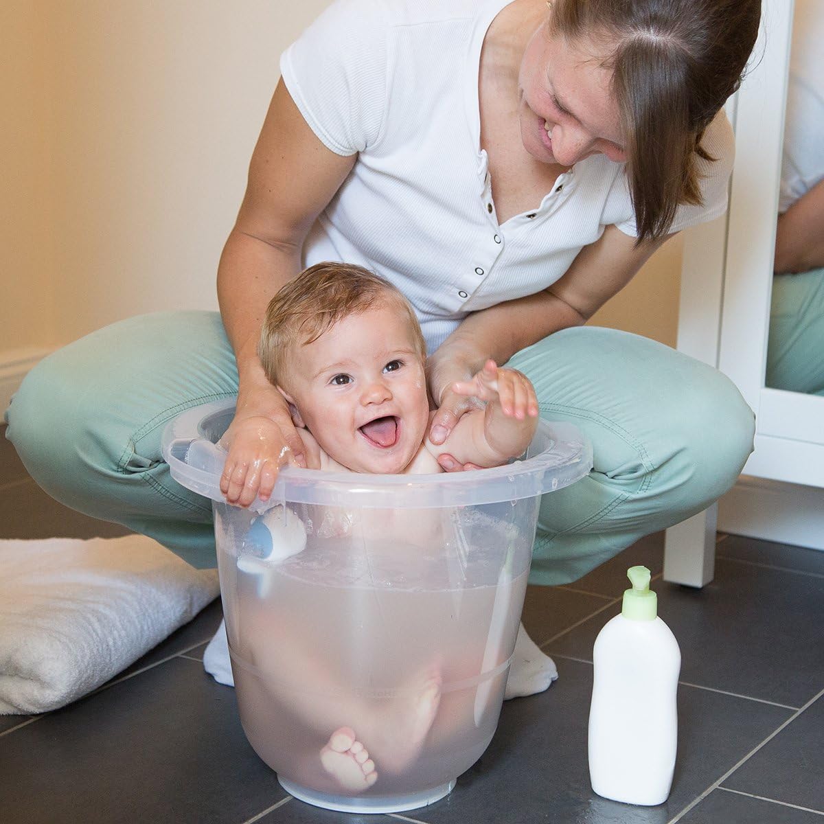 Badeeimer für Kleinkinder, transparent