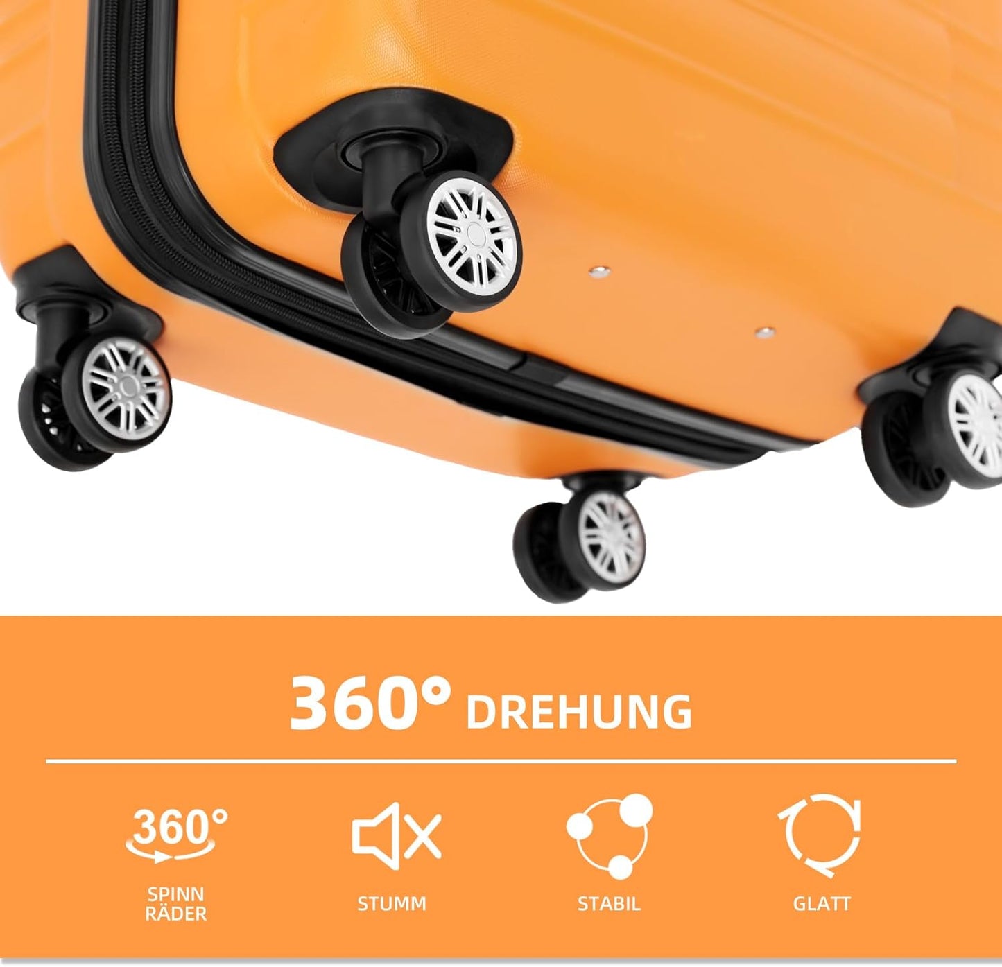 Erweiterbarer Hartschalenkoffer, Orangen M