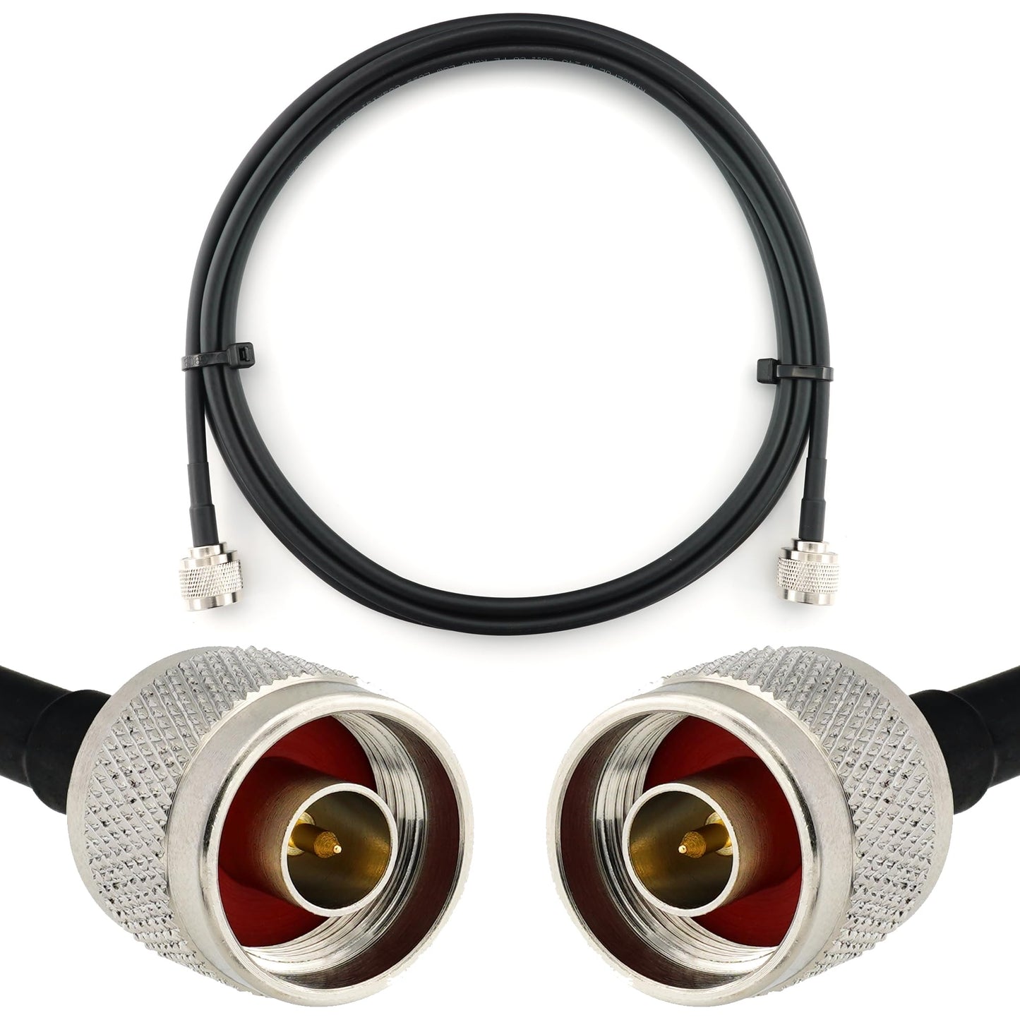 N Stecker Verlängerungskabel für Antennen HF-240 (LMR 240), 3 m N Male / N Male