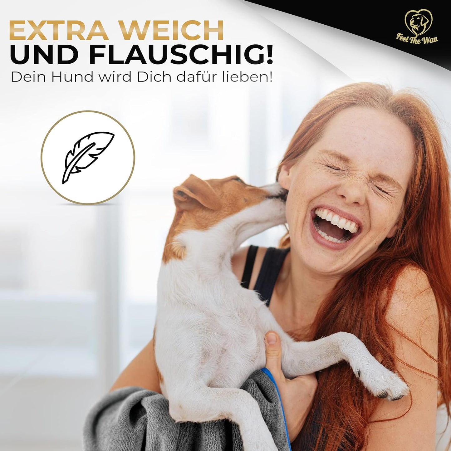 Hundehandtuch, 2er Pack / Grau / Blau