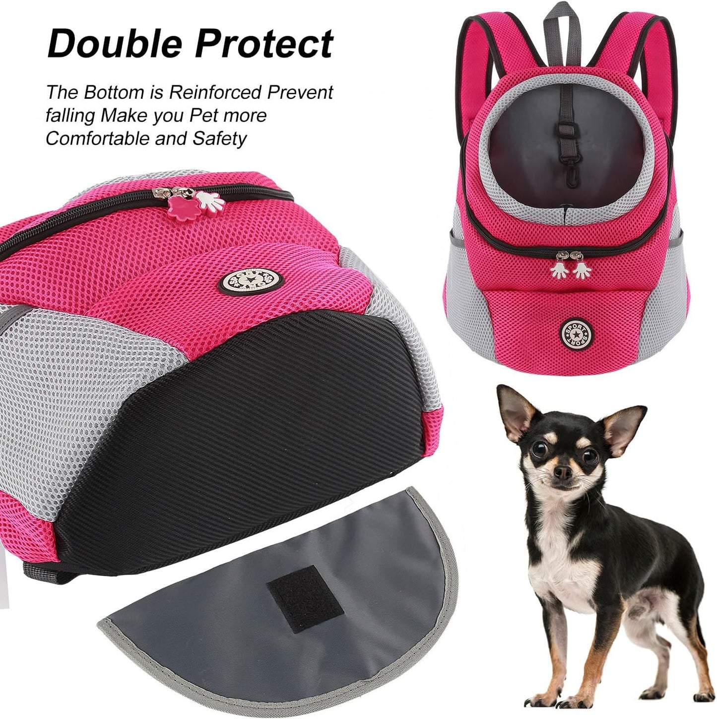 Hunde-Rucksack mit wasserfestem Boden, M Rot
