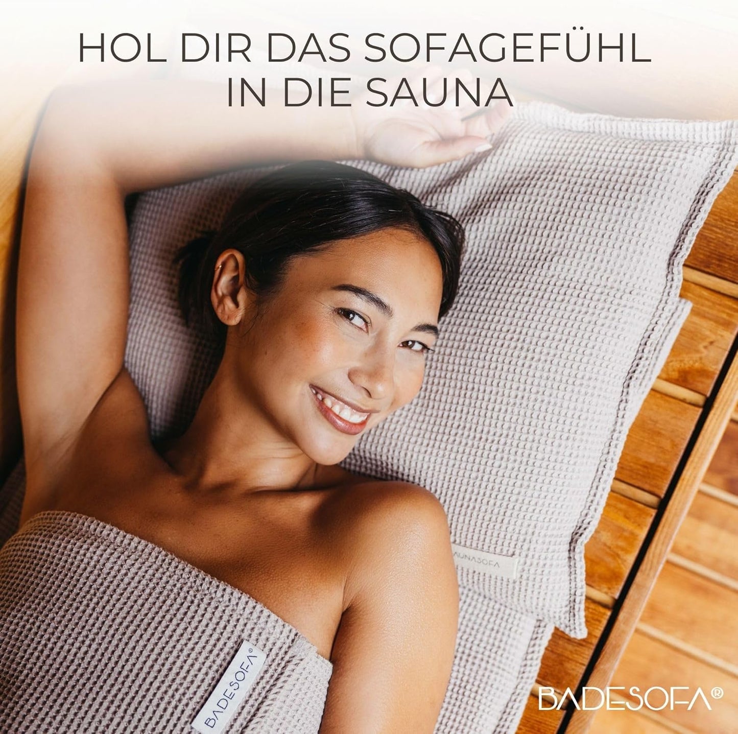 Sauna-Set: Kissen & Handtuch, Sauna-Set Perlmutt