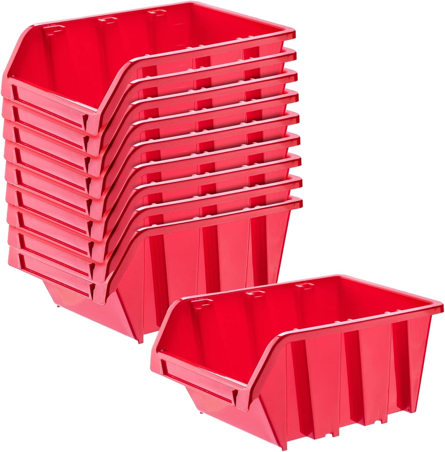 10-teiliges Stapelbox-Set für die Werkstatt, 390x240mm Rot 10 Stück