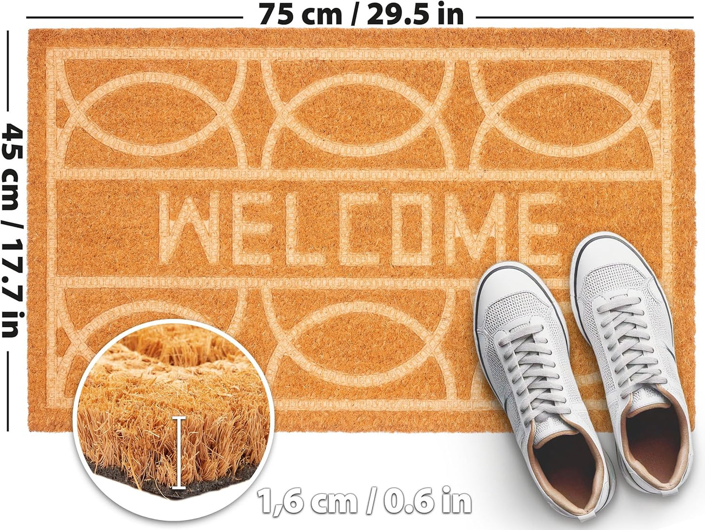 Antirutsch Fussmatte, Welcome mit Muster