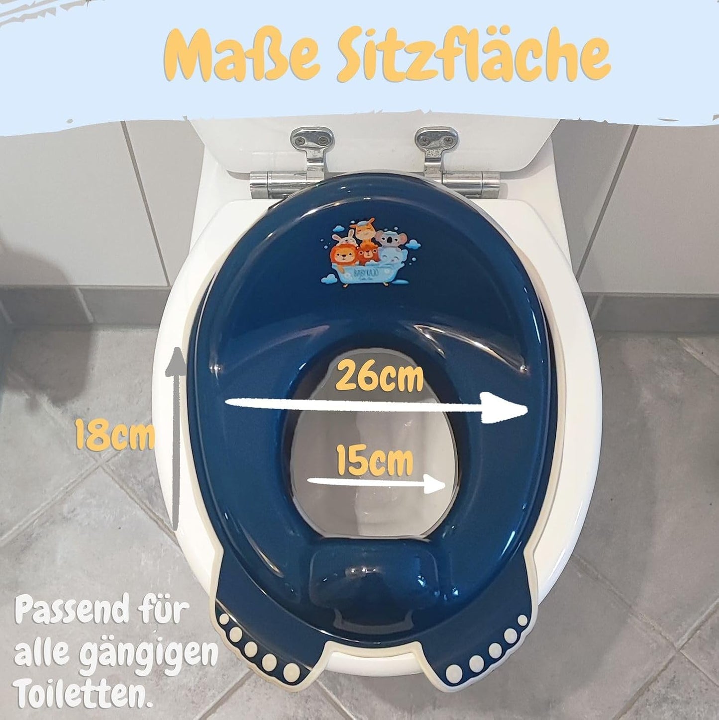 Toilettentrainer mit Tritthocker-Set ab 2 Jahren, Dunkelblau 2 - Set