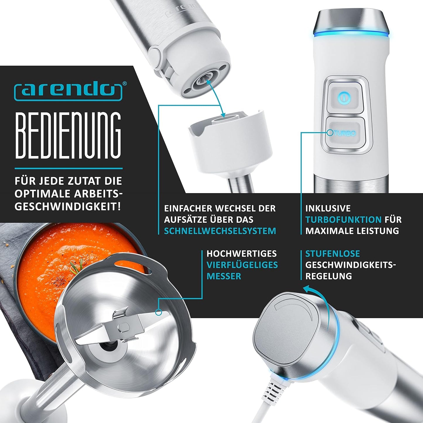 Stabmixer-Set, Weiss C