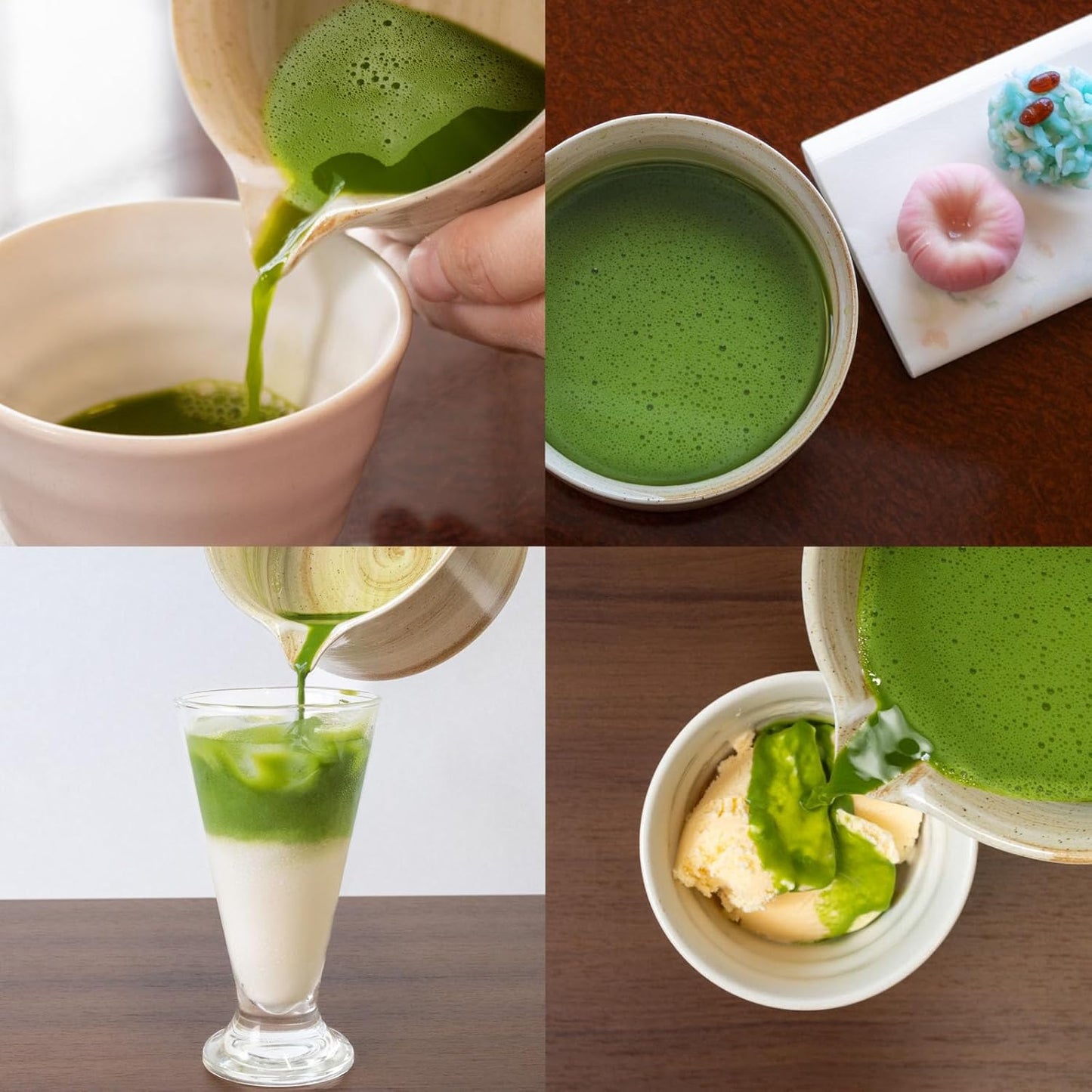 Matcha Tee-Set, Rustikales Beige