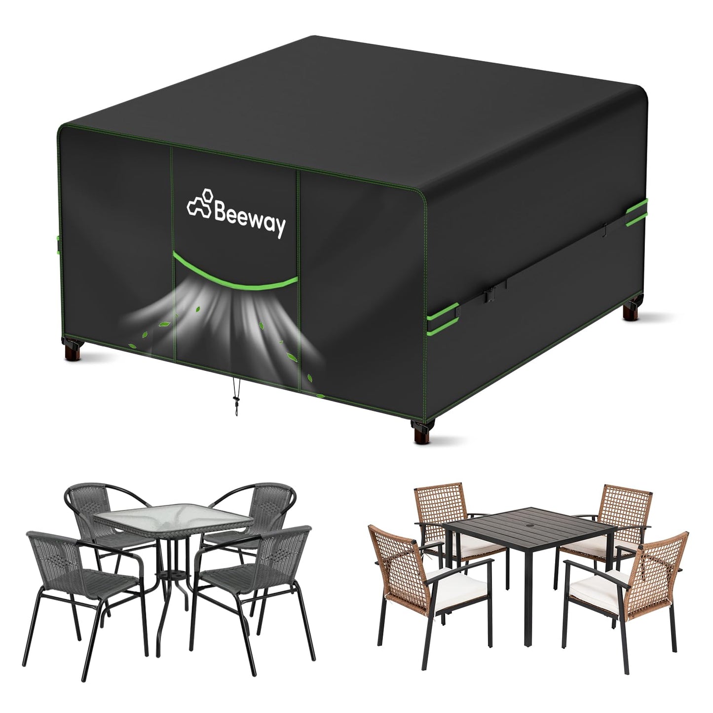 Gartenmöbelabdeckung Wasserdicht V2.0, Schwarz 150x150x73cm v2.0