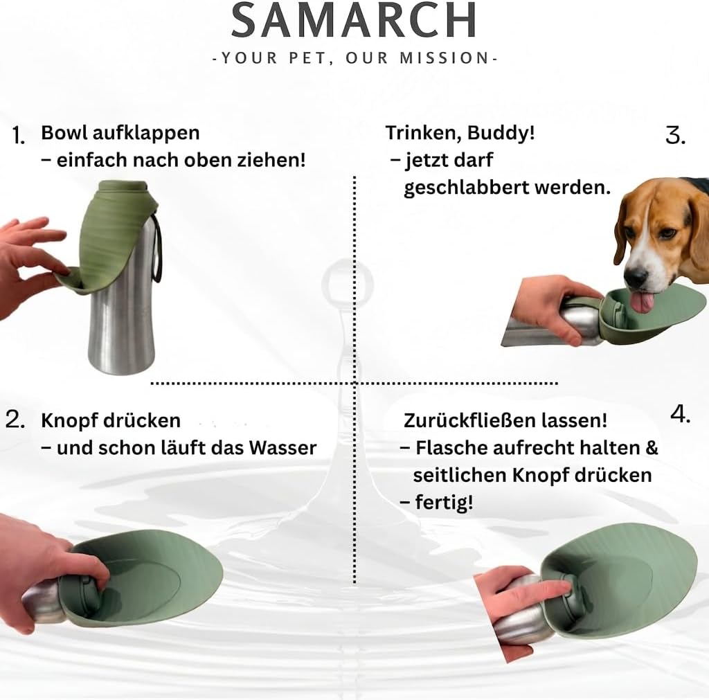 Hundetrinkflasche mit Umhängetasche