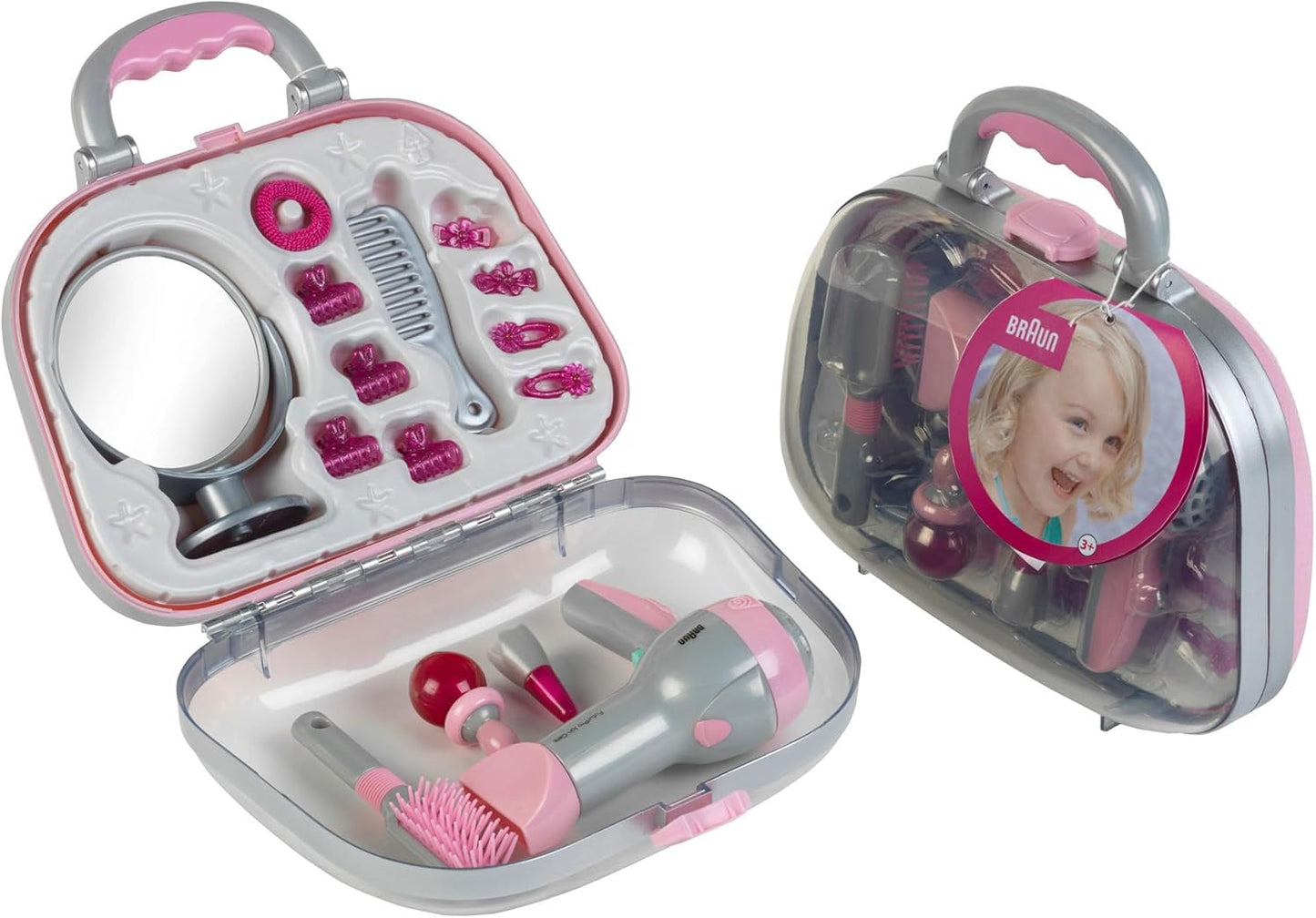 Frisierkoffer mit Haartrockner und Zubehör für Kinder, Spielzeug