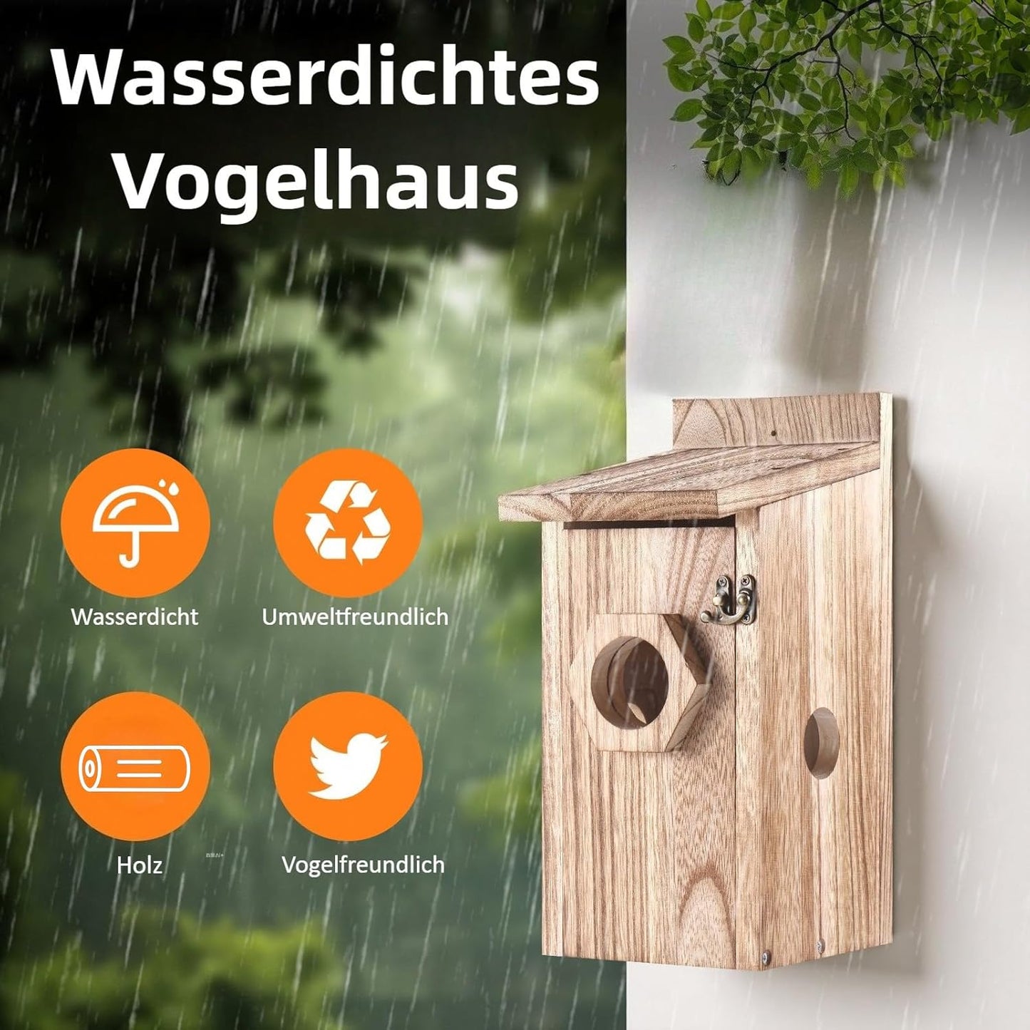 Nistkasten mit WLAN-Kamera & Bewegungserkennung, Vogelhaus D
