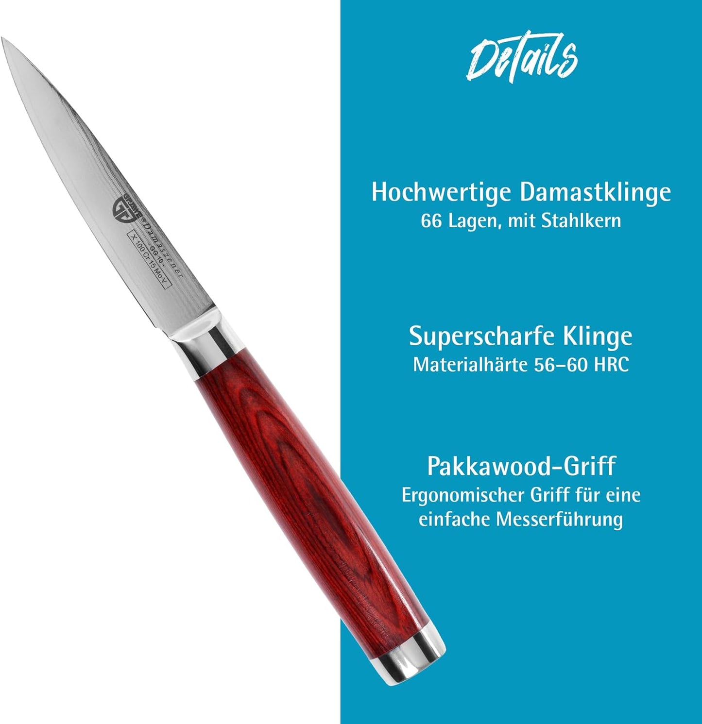 Santokumesser, Klingenlänge: 10 cm