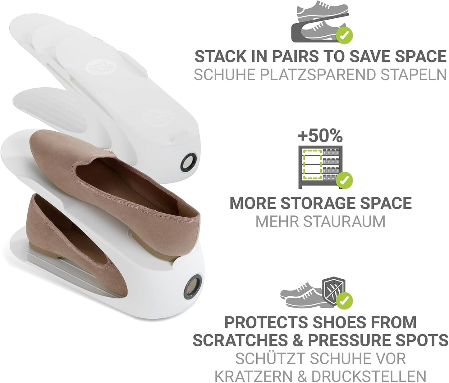 Schuhhalter-Set mit Griffloch (8 Stück)