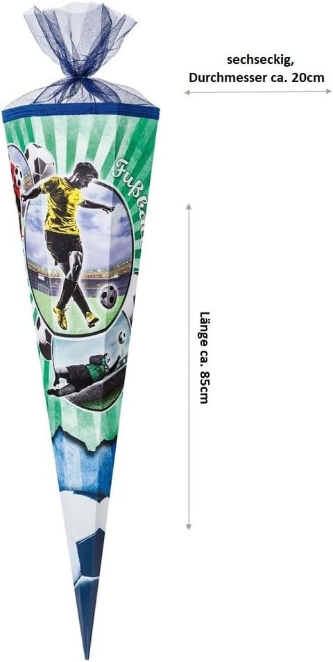 10-teiliges Fussball-Schulranzen-Set mit Schultüte, 10-teilig mit Schultüte 85cm