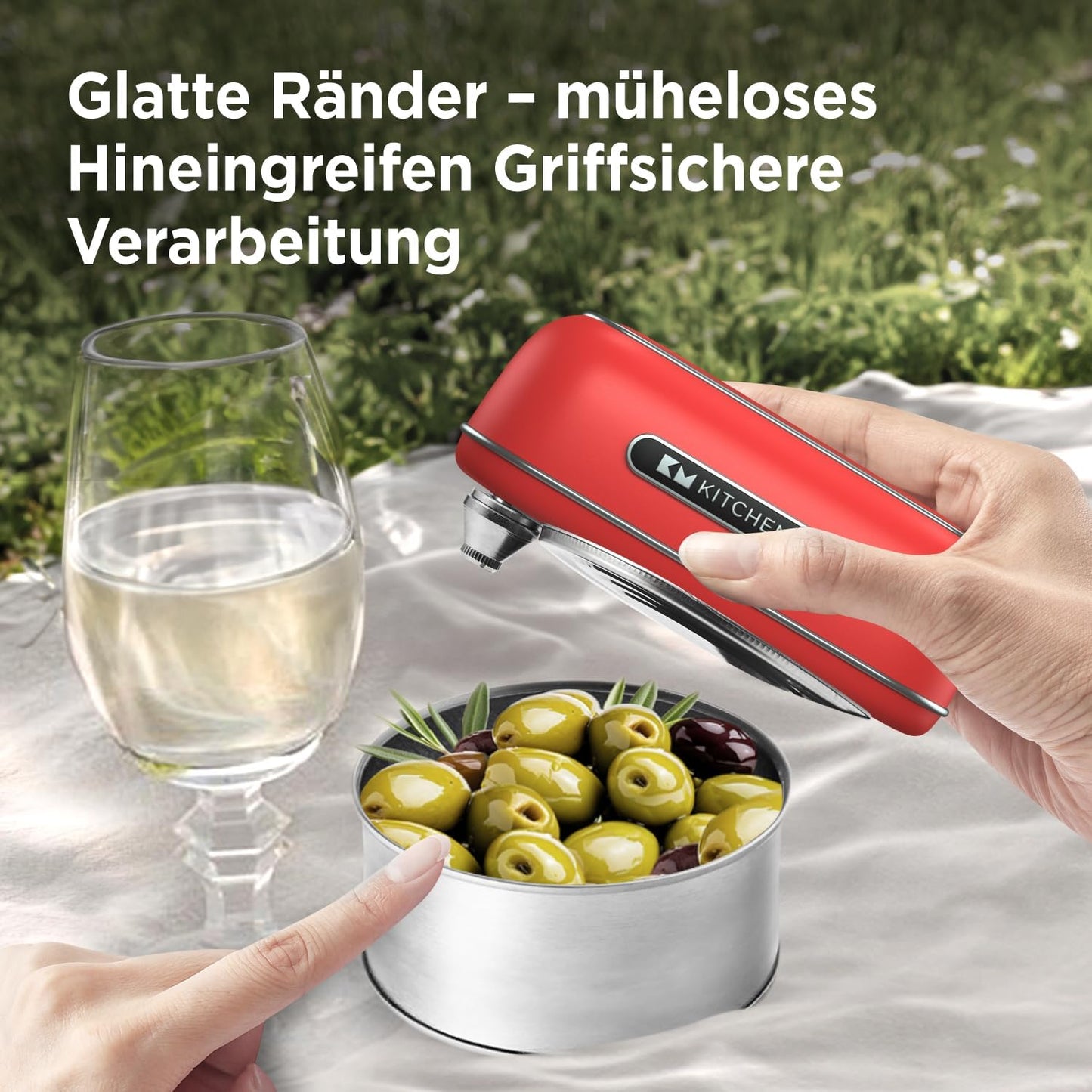 Wiederaufladbarer Dosenöffner mit USB-C, Rot