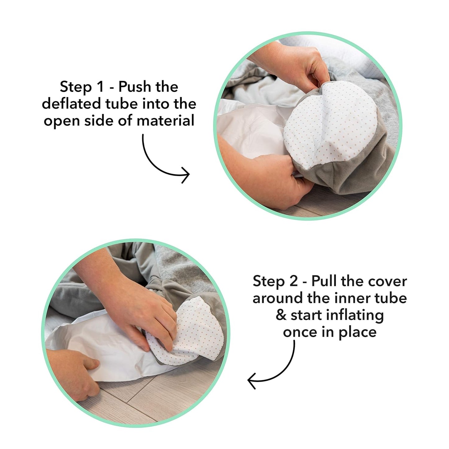 Aufblasbarer Babysitz für den Boden mit abnehmbarem Tablett, Grey, 1 Count (Pack of 1), Einzelbett