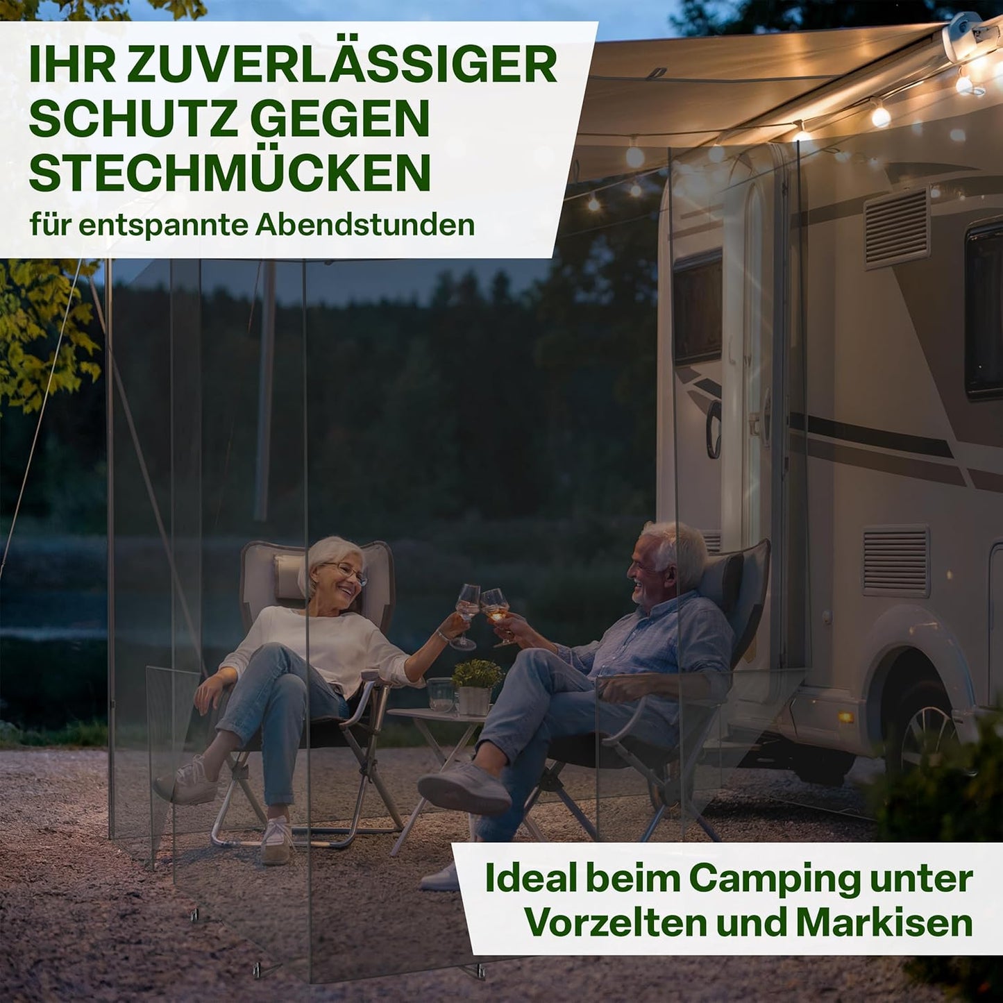 Moskitonetz Deluxe XXL mit 3 Eingängen, feinmaschig, L500xB300xH250 cm Schwarz