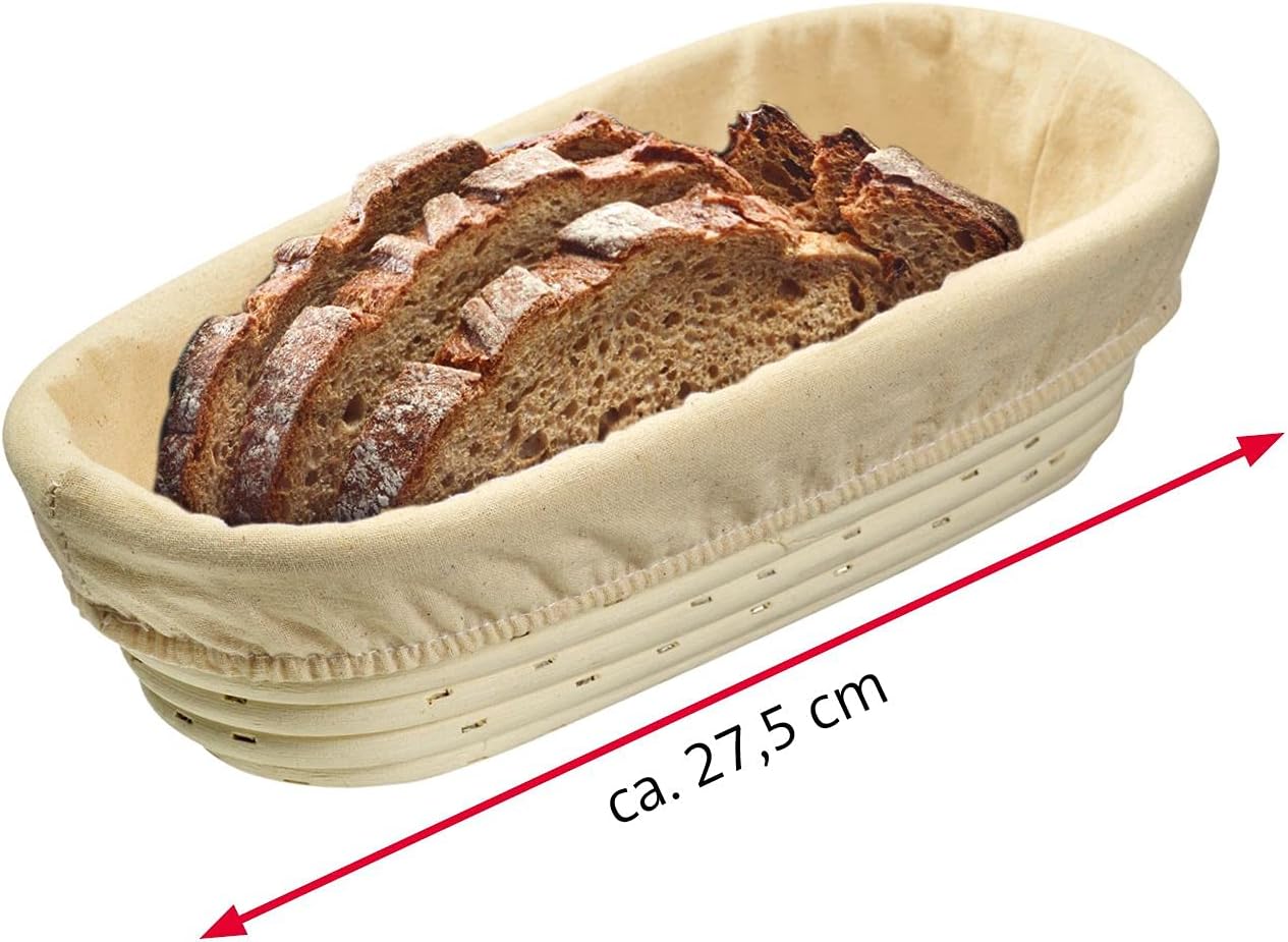 Gärkörbchen-Set, Oval, Ca. 27,5 Cm, mit Bezug Länge: 27,5 cm