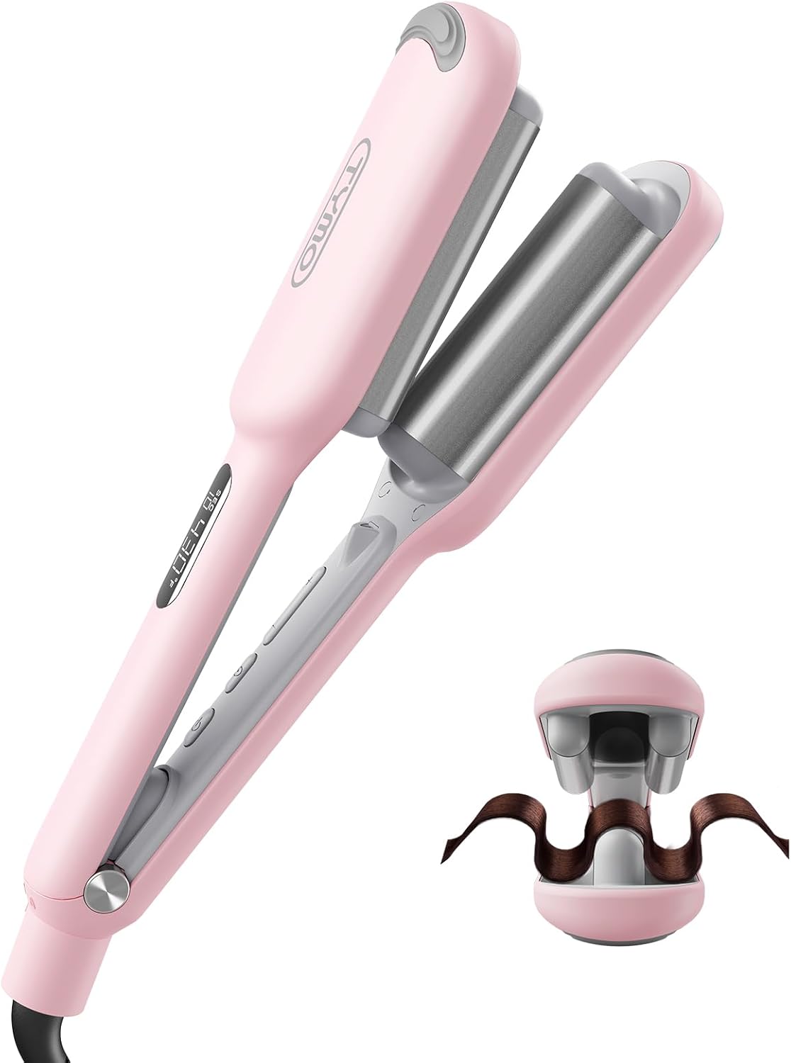 Welleneisen Rovy für Grosse Locken (25mm, 4 Temperaturen), 25mm, Rosa