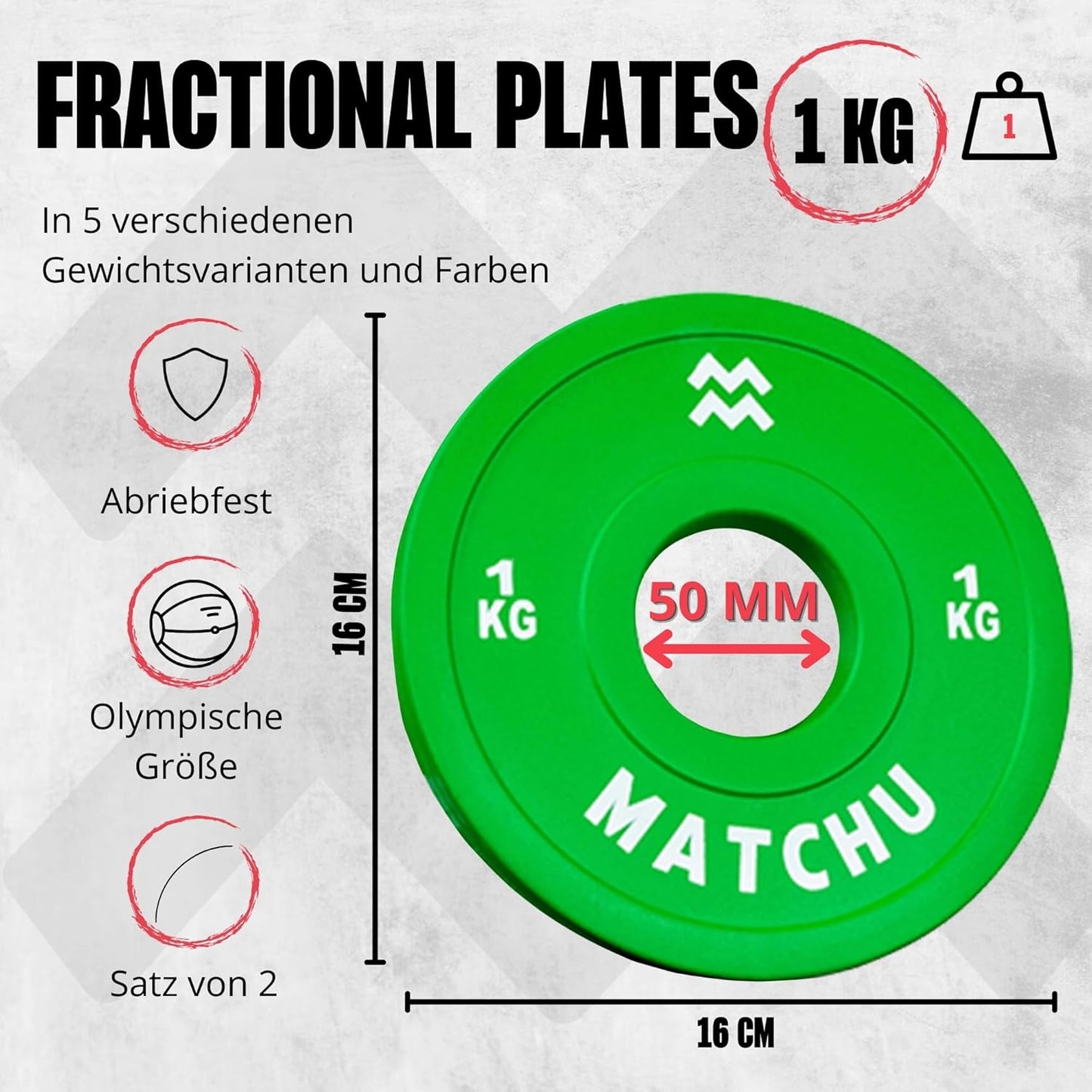Fractional Plates - Mini Hantelscheiben (2 Stück), Grün - 1 KG