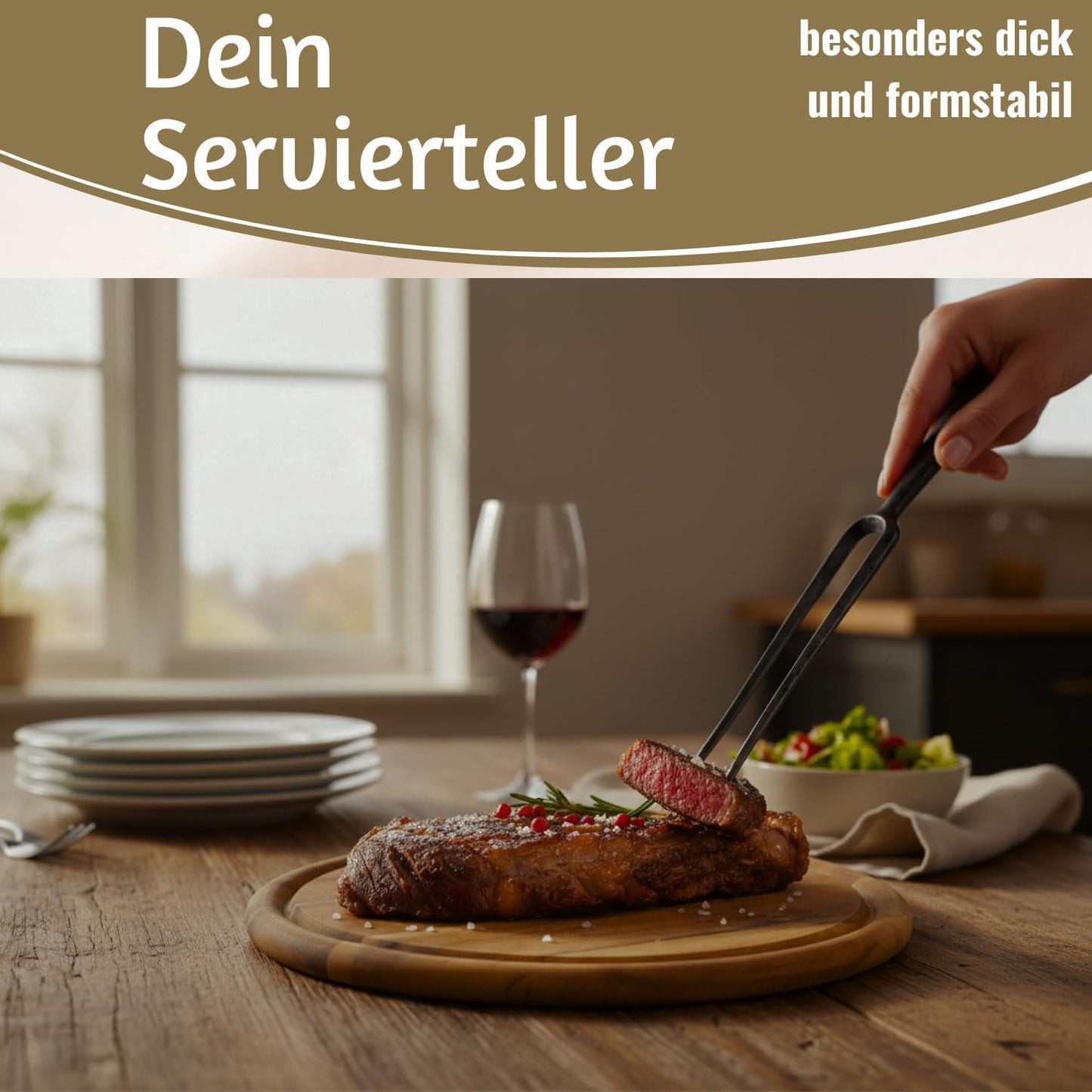 4er-Set Schneidebrett mit Saftrille, 4 Stück
