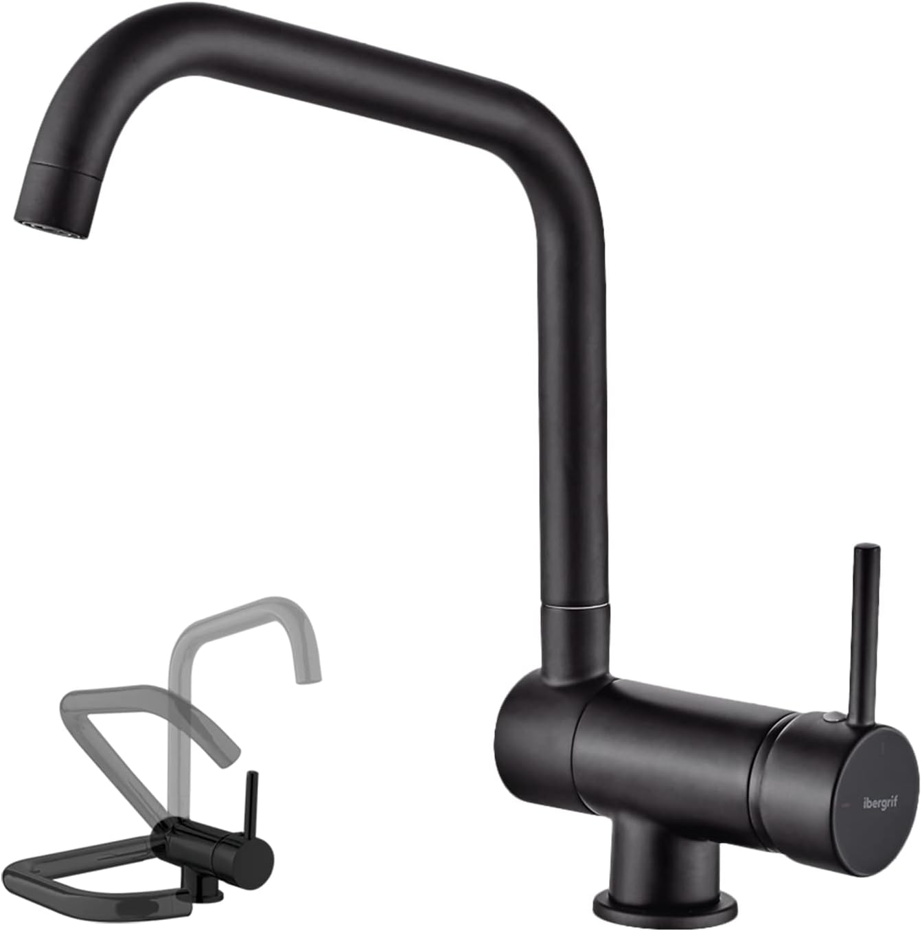 M22106B Vorfenster Küchenarmatur, Schwarz