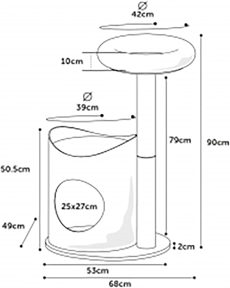 Kratztonne Greta XL, Grau / Natur / Hellbraun 110 cm – Ø 45 cm