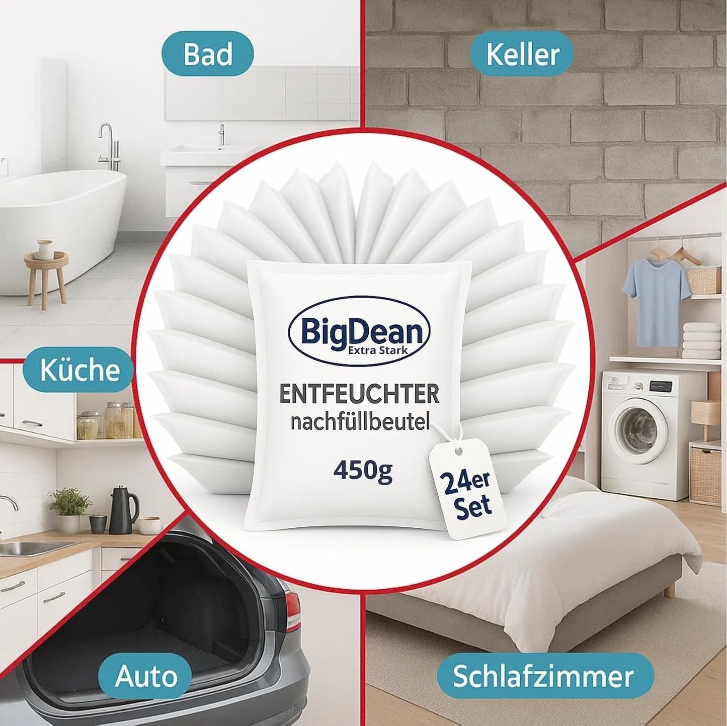 Luftentfeuchter Nachfüllpack-Set, 24x Nachfüllpack 450g