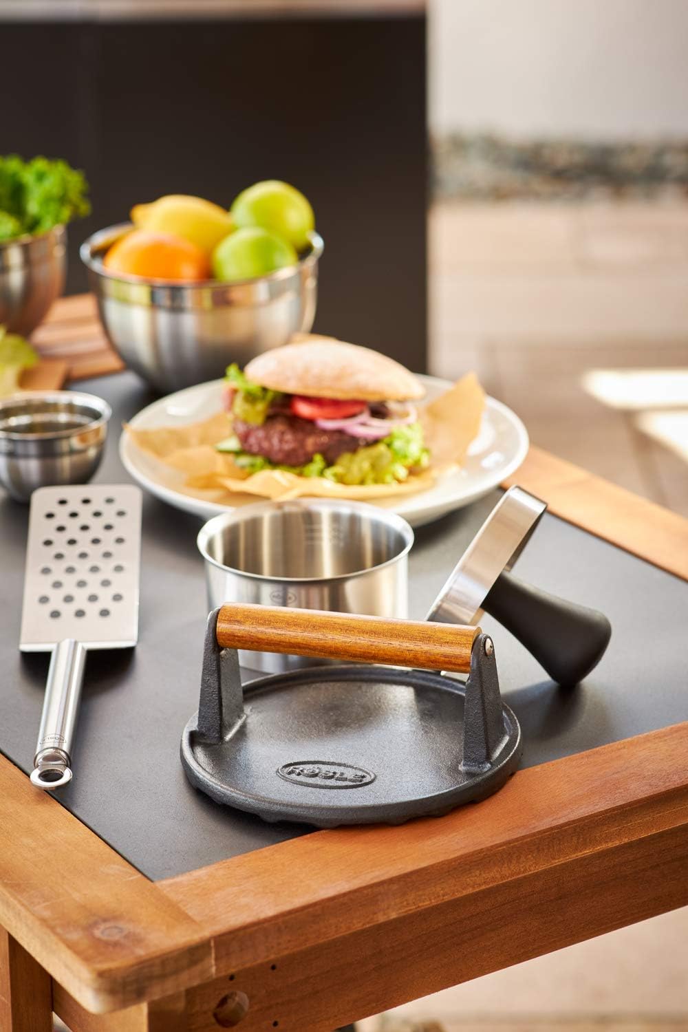 Barbecue Burger-Set mit Presse und Wender, Burger-Set 3-tlg.