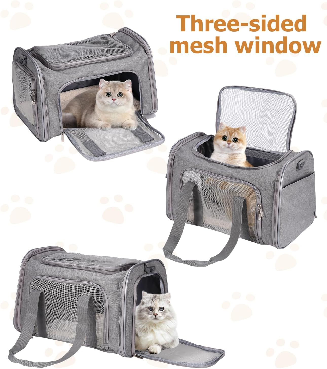 Faltbare Haustier-Transporttasche, Grey L