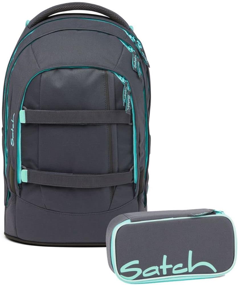 Schulrucksack-Set mit Schlamperbox, Mint Phantom