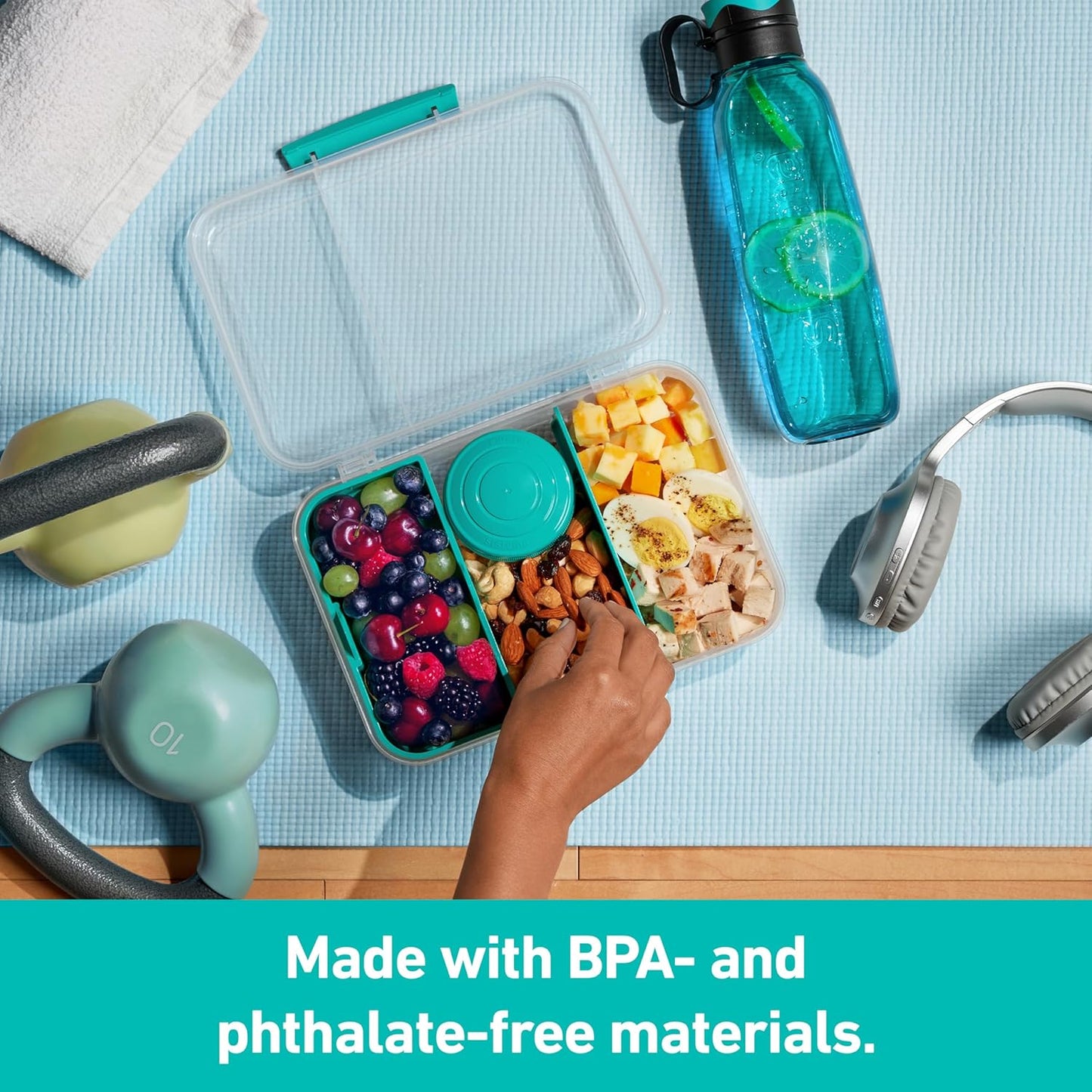 2-teiliges Lunchboxen-Set - To Go Bento Box Create, 2 x 1,48 l Minty Teal