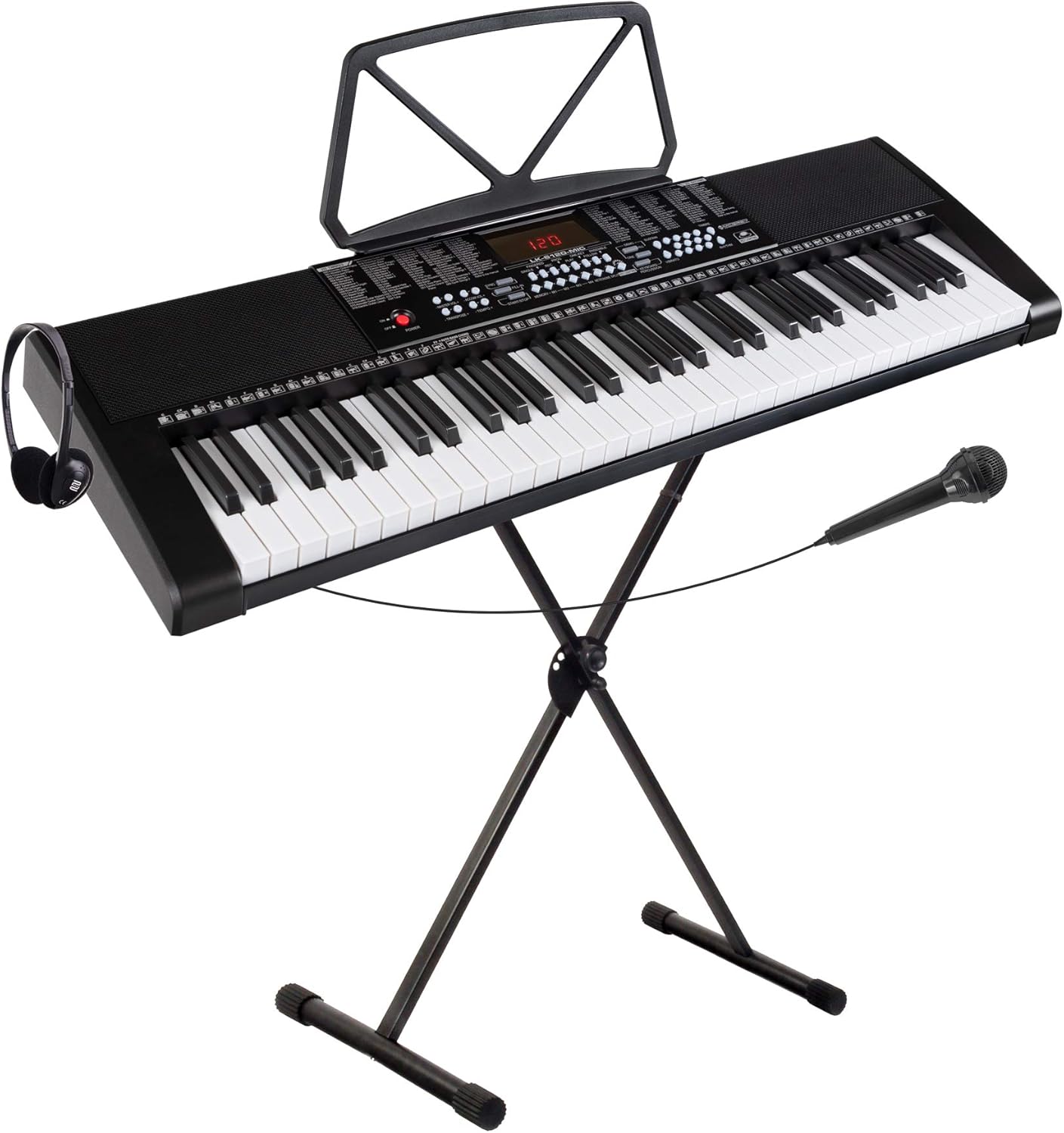 Einsteiger-Keyboard Set mit Leuchttasten und Mikrofon