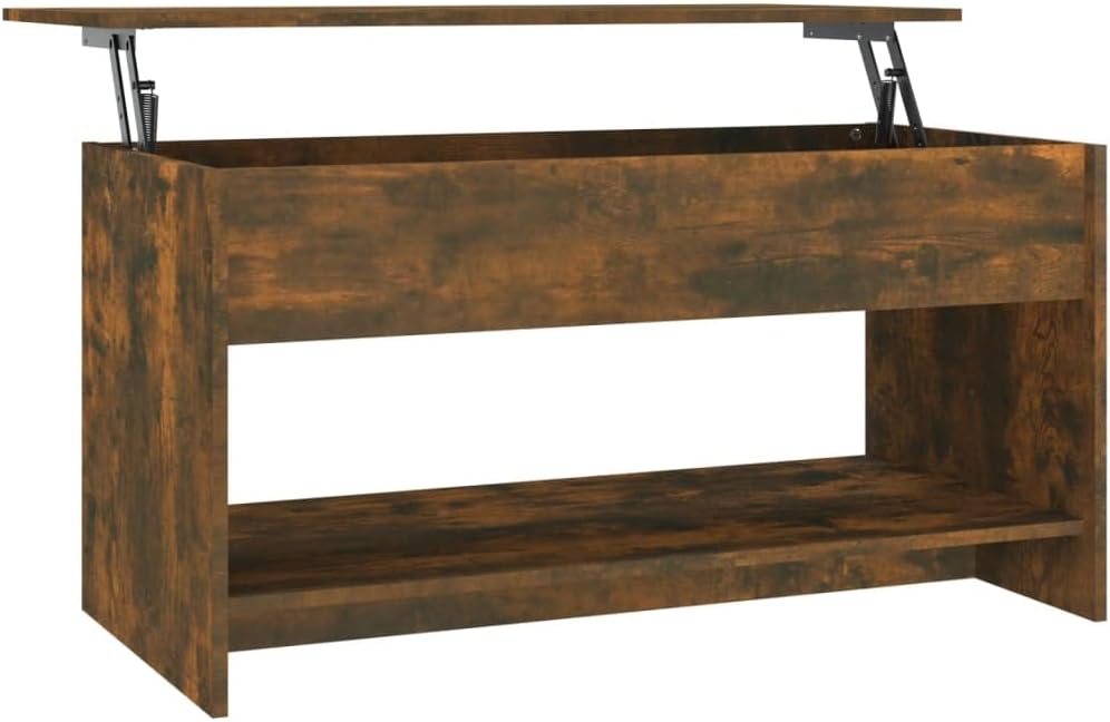 Couchtisch mit verstellbarer Tischplatte, Räuchereiche 102 x 50 x 52.5 cm