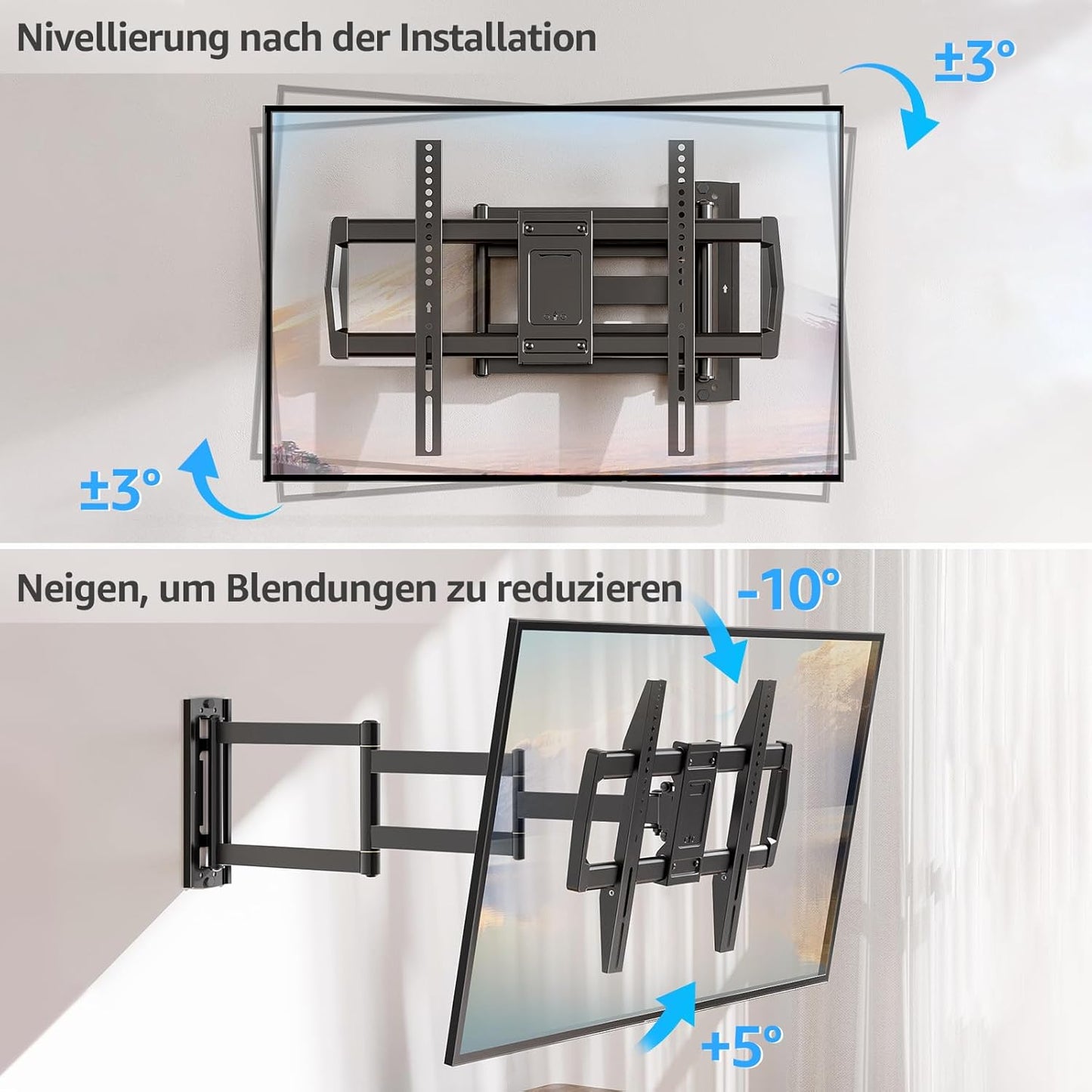 Langarm TV Wandhalterung 42-75 Zoll, 962mm Langarm TV Wandhalterung