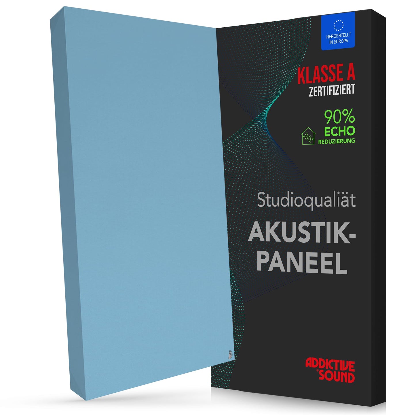 Schallabsorber Wandpaneel mit Akustikwolle, 100x50x11 cm Blau