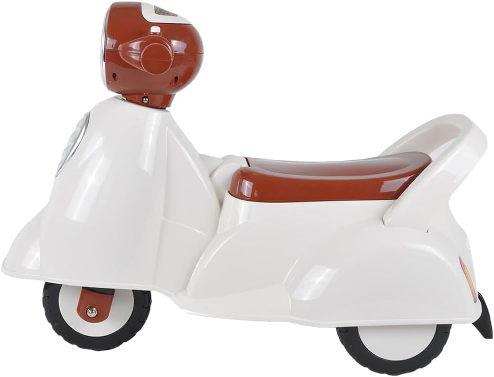 Laufroller Retro Scooter mit Stauraum & Hupe, Weiss
