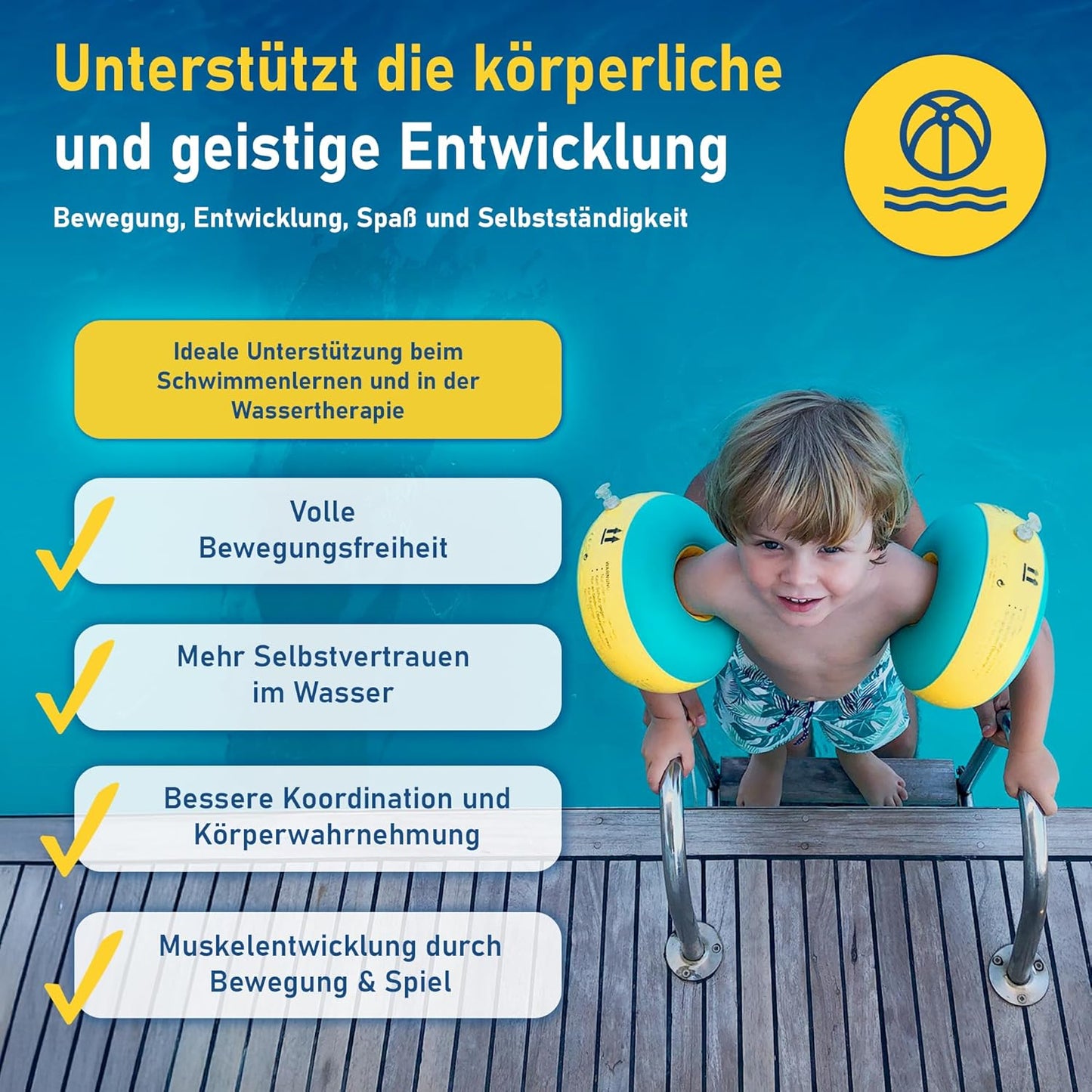 Schwimmflügel für Anfänger ab 7 Monaten