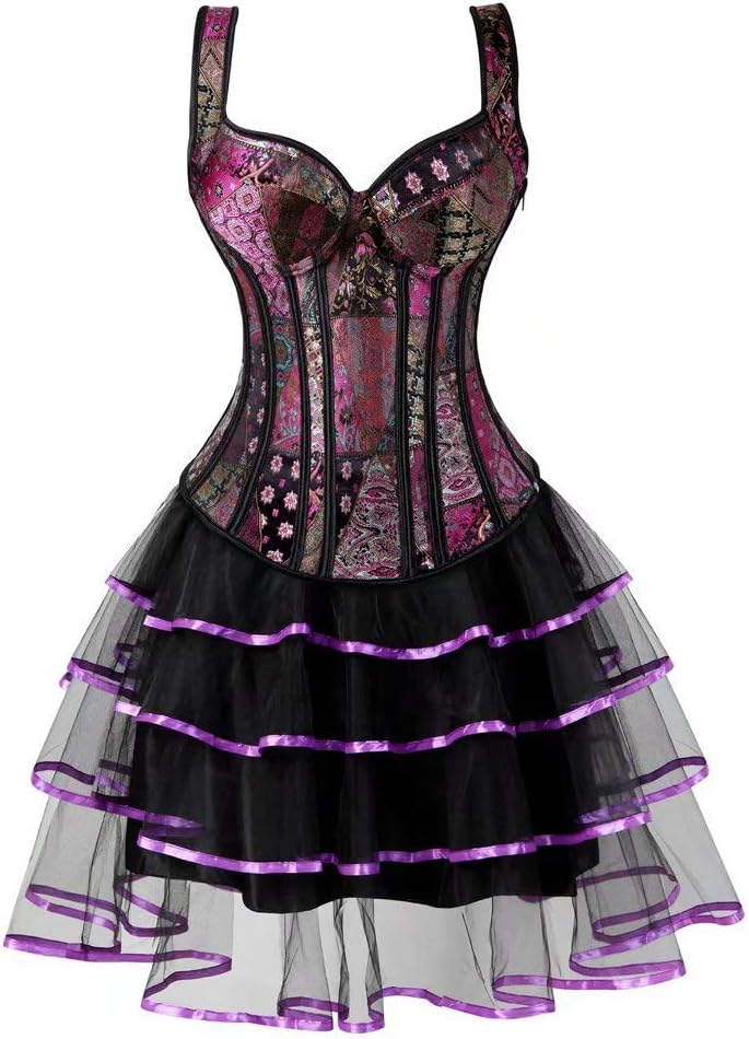Korsettkleid mit Schnürung, S, Lila