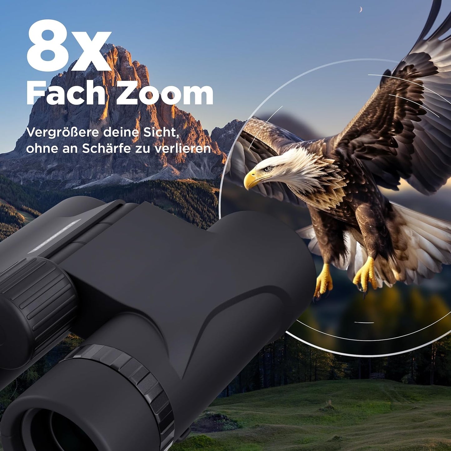 Mini Taschenfernglas für Outdoor-Aktivitäten, 8x21 Schwarz