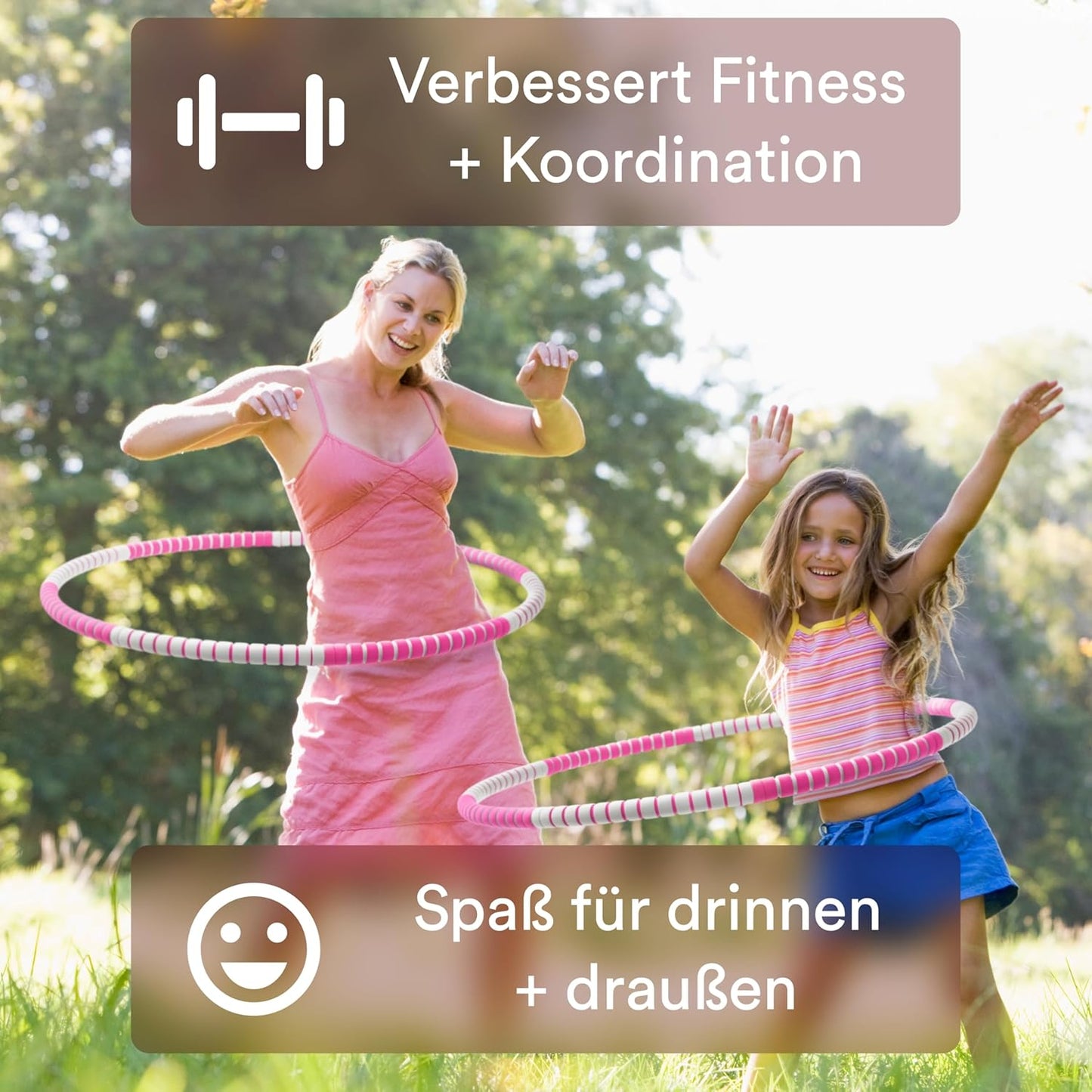 Hula Hoop Reifen mit Schaumstoffpolsterung, 88cm, Pink