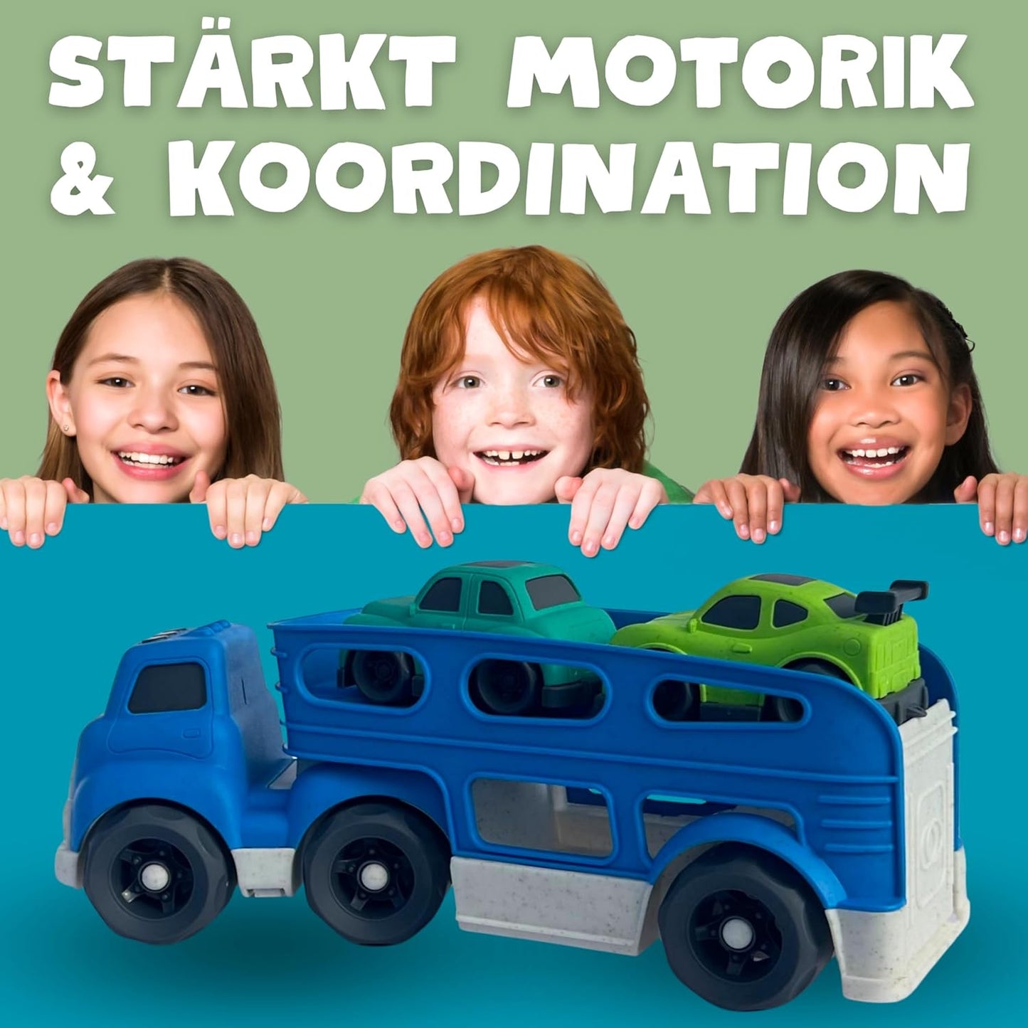Autotransporter mit 2 Autos, Autotransporter Blau