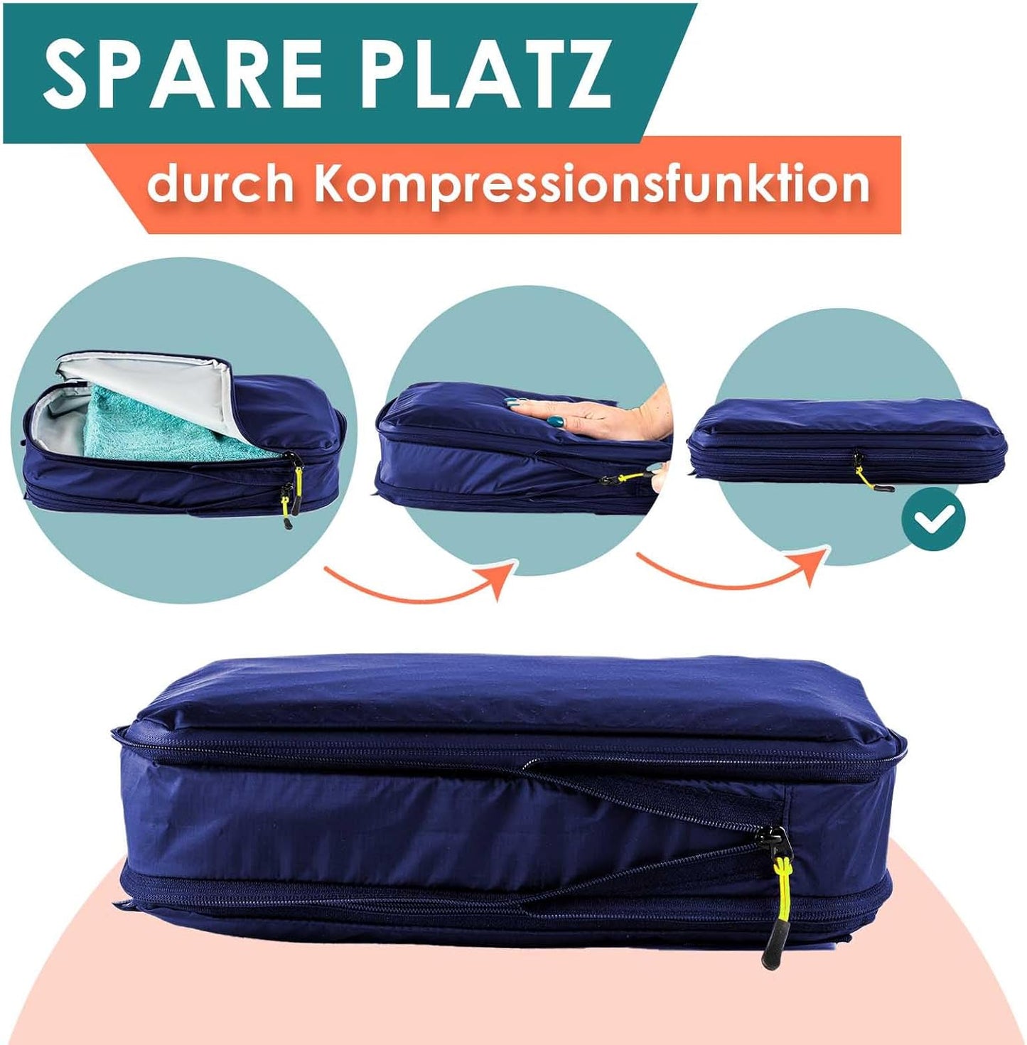 4-teiliges Packwürfel-Set, Blau 4-teiliges Set