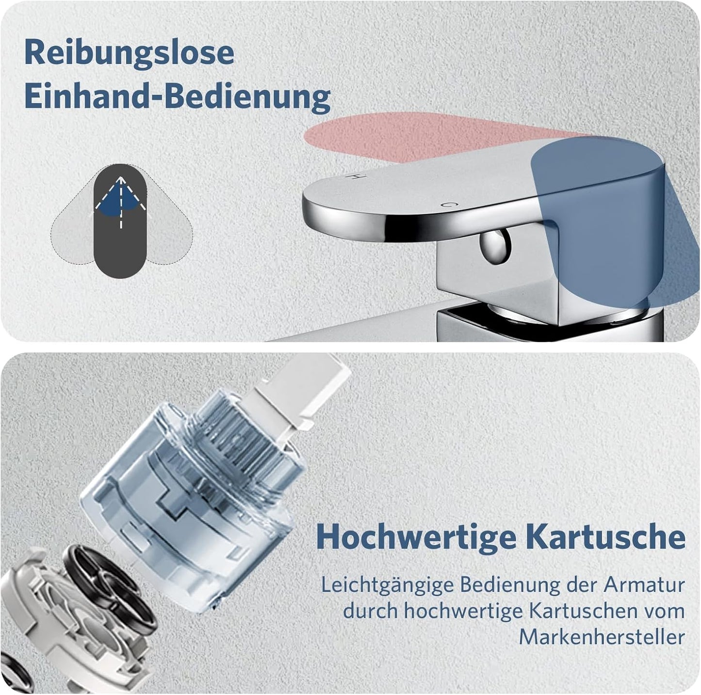 Waschtischarmatur, Chrom|ohne Ablaufgarnitur