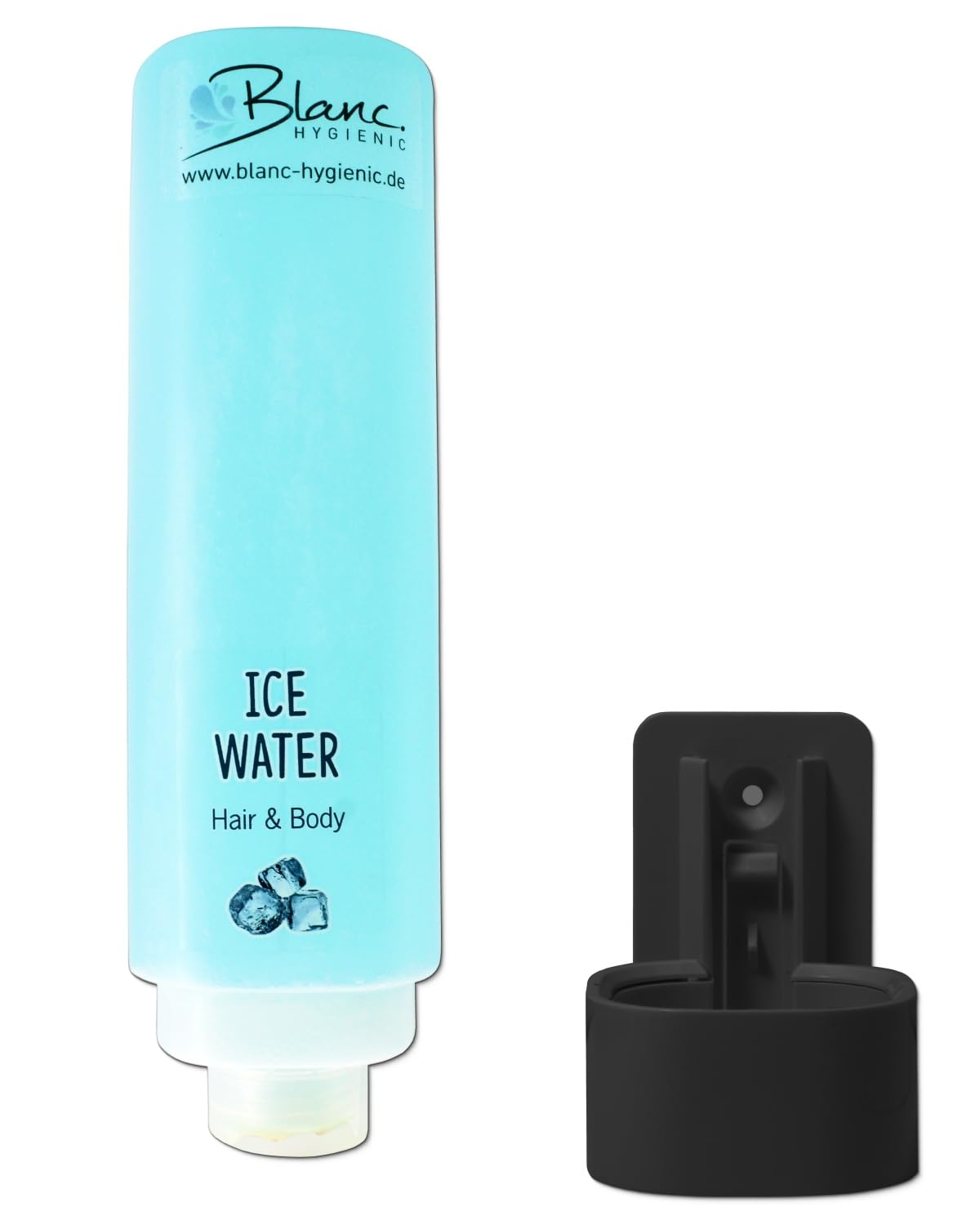 Shampoo-Duschgel-Set mit Wandhalterungen (16-teilig), aquatisch mit schwarzer Wandhalterung