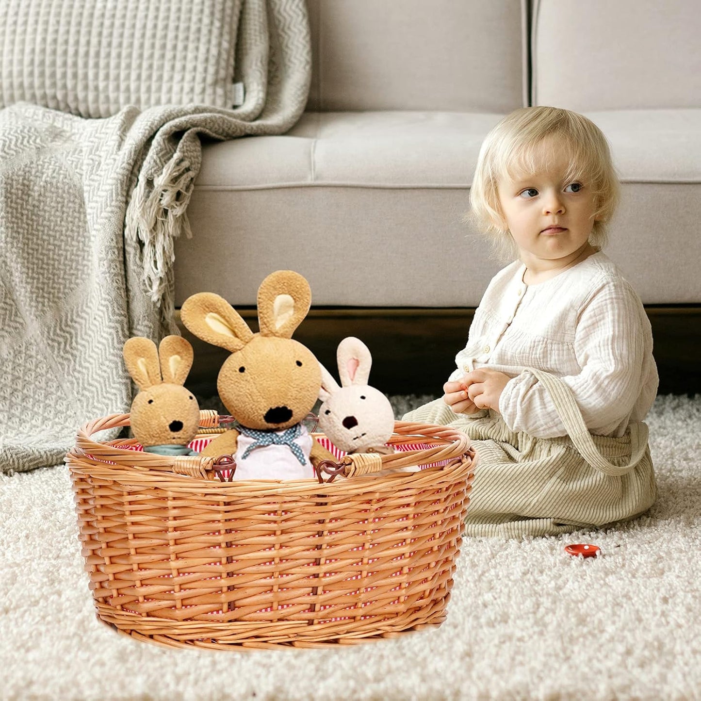 Picknickkorb mit klappbaren Griffen