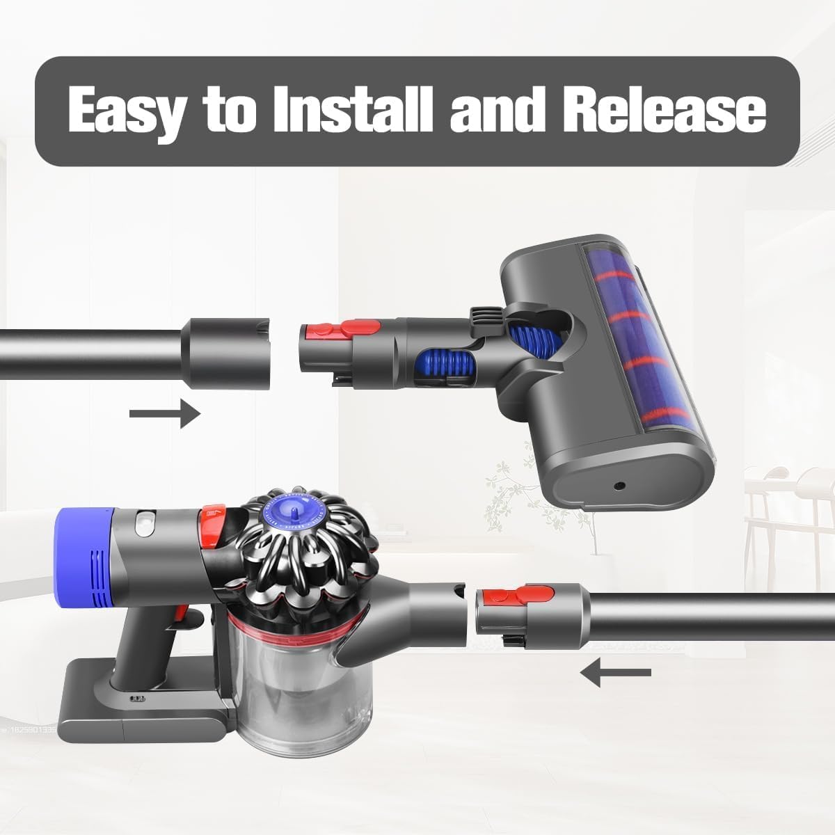 Verlängerungsstab für Dyson V7-V15 Staubsauger, Silbergrau