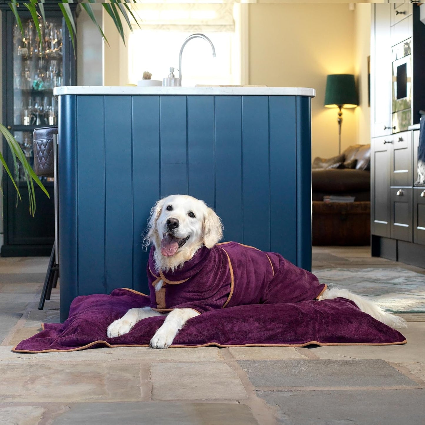 Hundebademantel absorbierend, Pflaume S