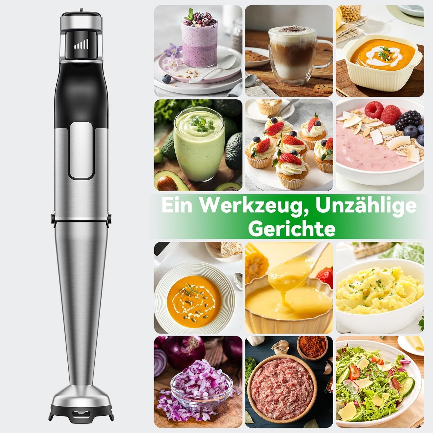 Stabmixer Set, Silber
