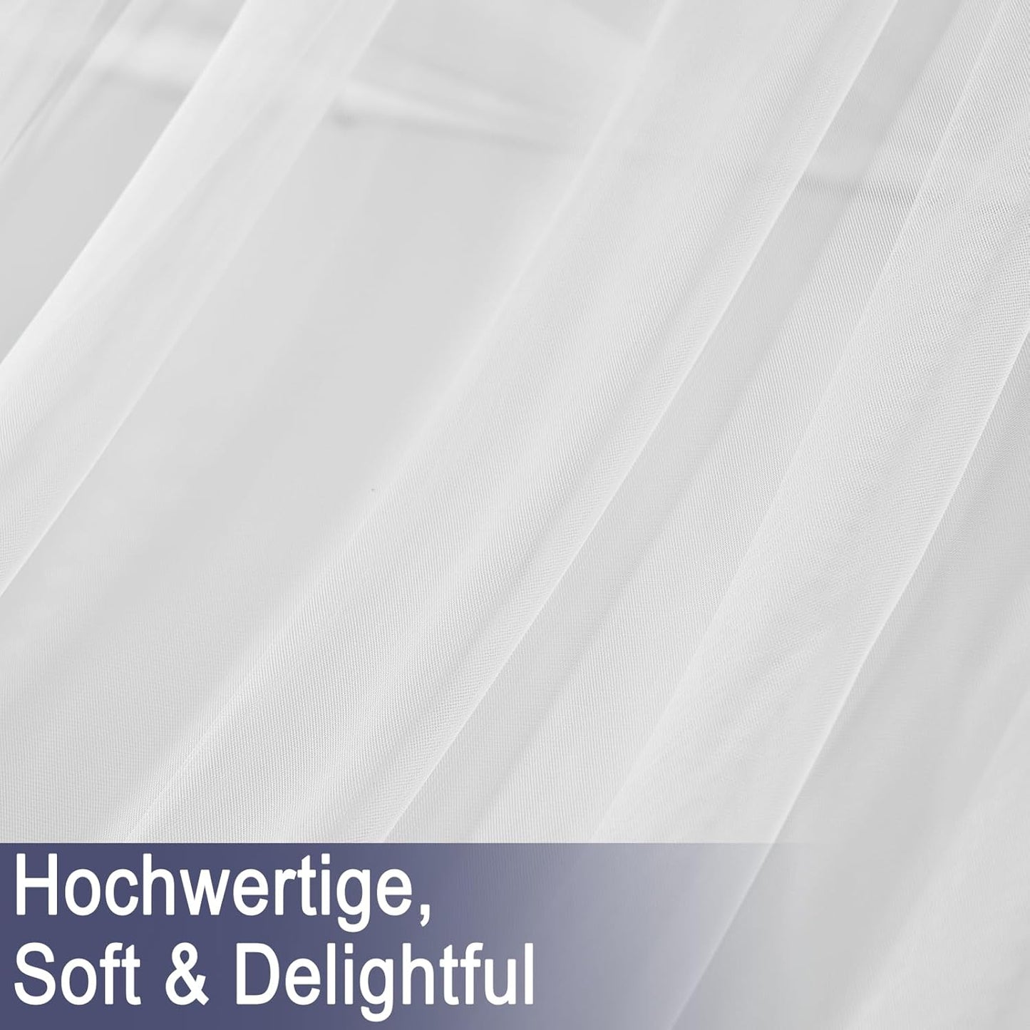 2-teiliges Betthimmel-Set für Hausbetten, H350 x B150 cm (2er Pack) Weiß
